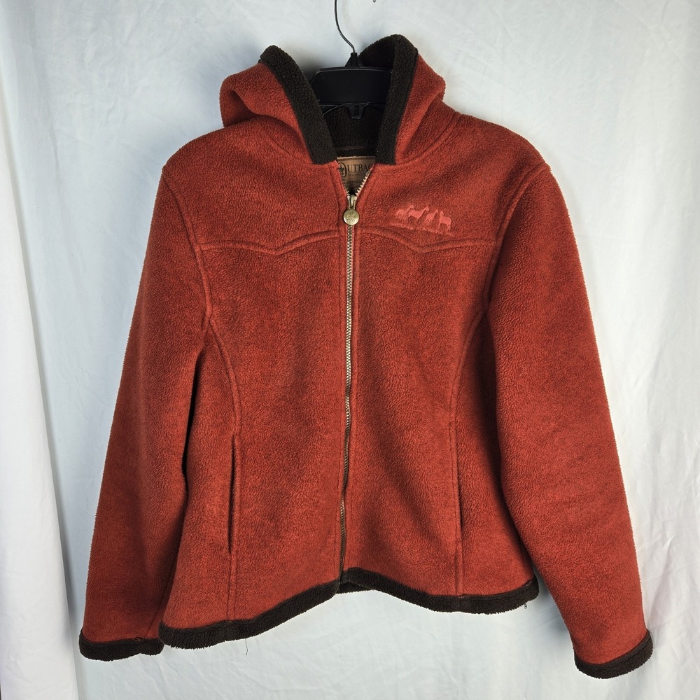 Outback Trading Co Mt Rocky Hoodie Fleece Jacket Womens Medium Rust Cozy Western